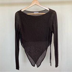 Sarah Pacini linen mesh knit long sleeve shirt. 🤎